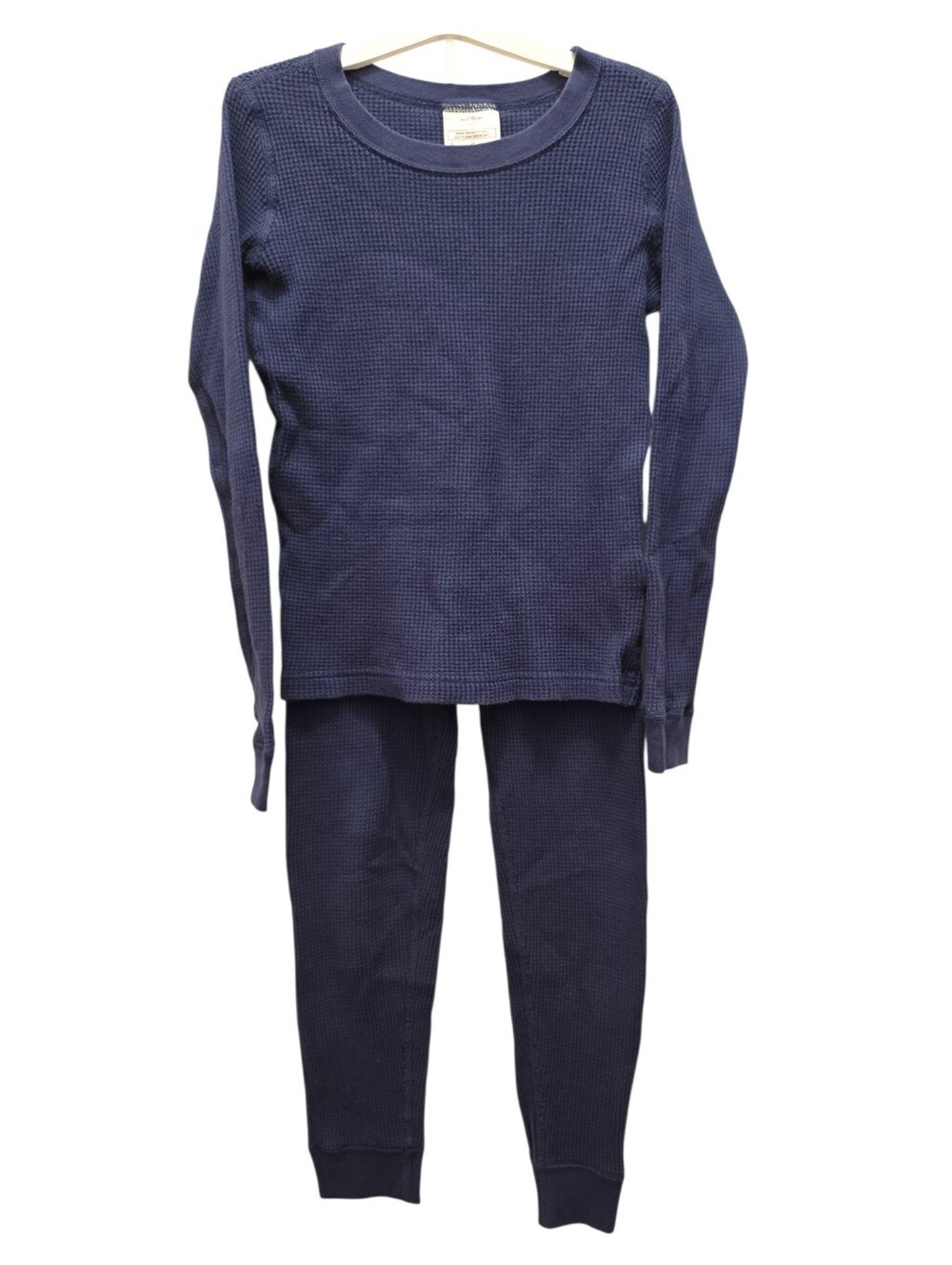 Hanna Andersson Navy Thermal Long Sleeve Pajama Set - Size 8